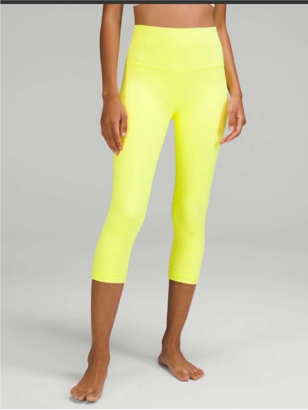lululemon athletica Neon Yellow High-Rise Cropped Leggings